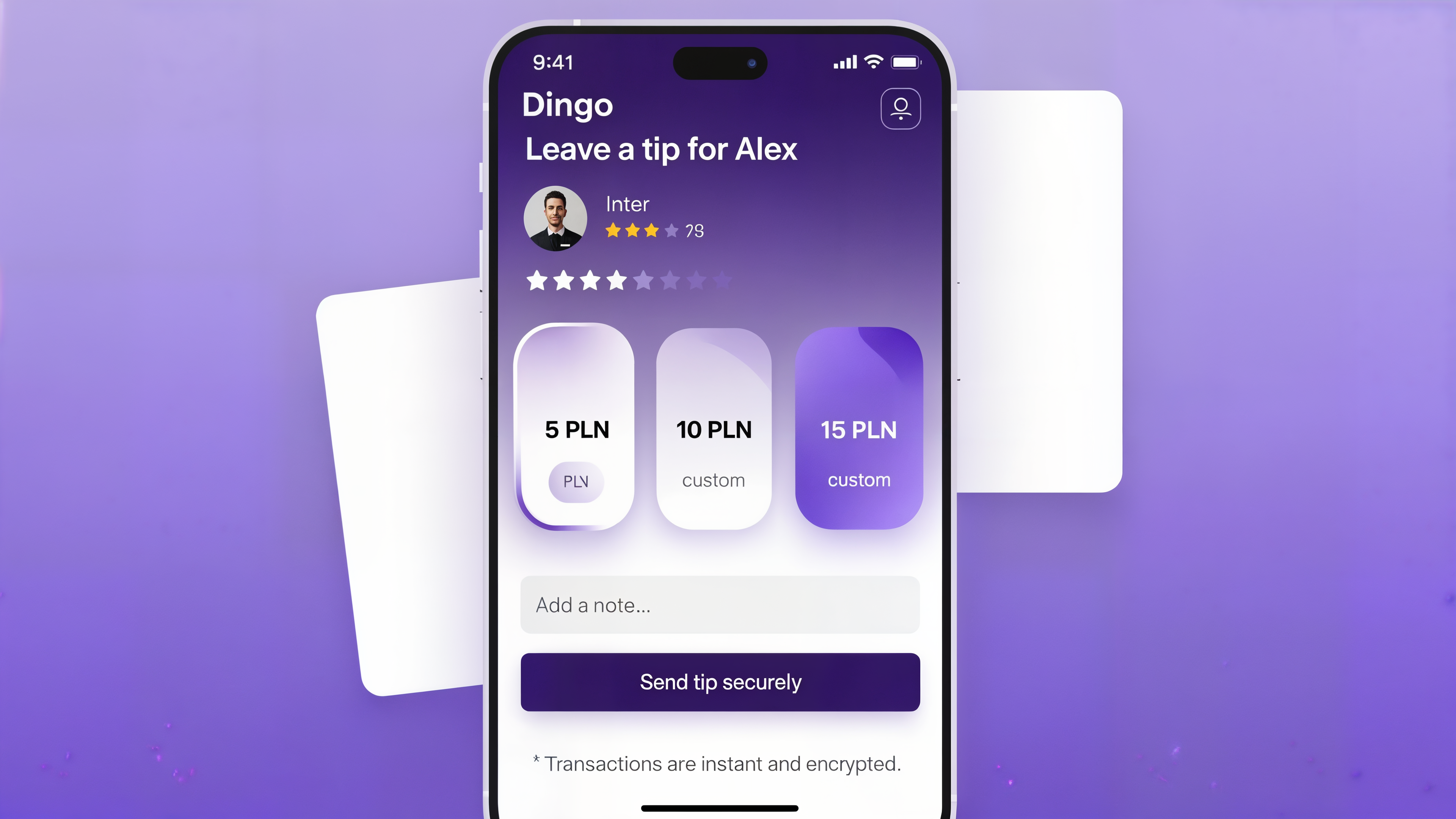 Ekran płatności kelnerowi